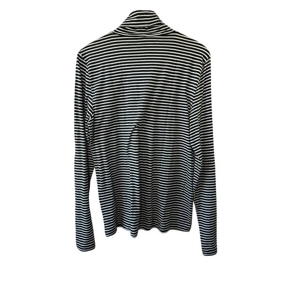 J.Crew Tissue Black & White Stripe Long Sleeve Turtleneck Shirt Women's XL NEW - Picture 6 of 6